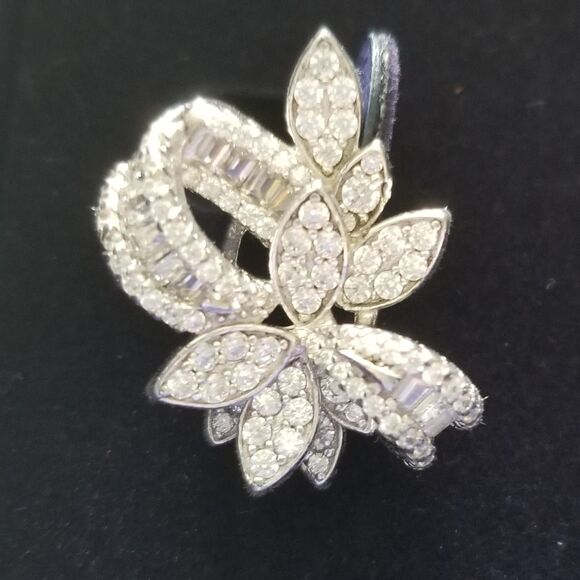 White Cubic Zirconia Rhodium Over Sterling Silver Bella Luce Earrings - Picture 3 of 7